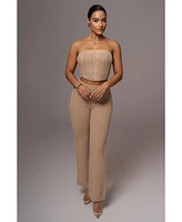 Jluxlabel Women's Beige Madison Knit Pants