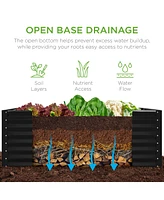 Best Choice Products 4x2x2ft Outdoor Metal Raised Garden Bed, Planter Box for Vegetables, Flowers