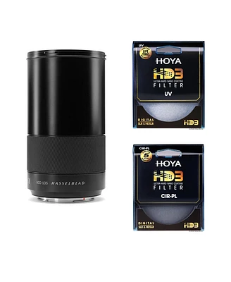 Hasselblad 135mm f/2.8 Xcd Lens with 1.7x Converter for X1D, Bundle with Hoya 77mm HD3 Uv+Cpl Filter