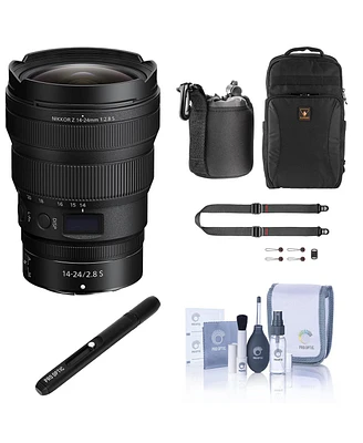 Nikon Nikkor Z 14-24mm f/2.8 S Lens, Bundle with Peak Design SlideLITE Strap, Backpack, Lens Cleaner, Lens Case, Cleaning Kit