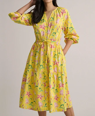 UNTUCKit Women's Stretch Cotton Floral Aurelia Dress