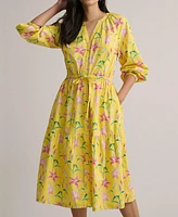 UNTUCKit Women's Stretch Cotton Floral Aurelia Dress