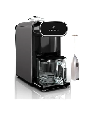 ChefWave Milkmade Non-Dairy Milk Maker (Black/Silver) with Handheld Milk Frother