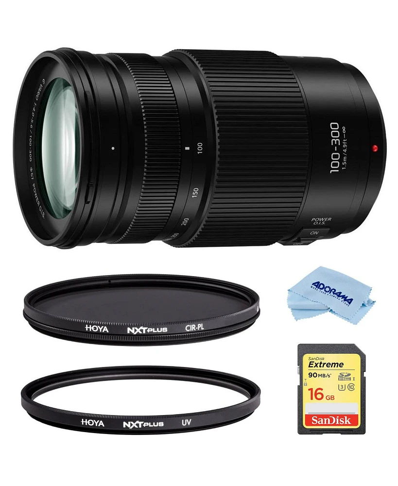 Panasonic Panasonic Lumix G Ii Vario 100-300mm f/4.0-5.6 Lens, Mirrorless Micro Four Thirds, Power O.i.s. Bundle Hoya Nxt Plus 58mm 10-Layer Hmc Multi