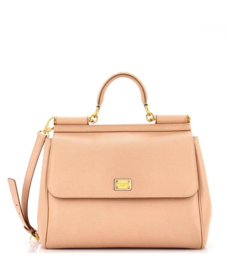 Pre-Owned Dolce & Gabbana Large Miss Sicily Shoulder Bag Leather