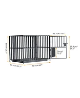 Bingopaw Stackable Large Dog Cage with Casters and Tray