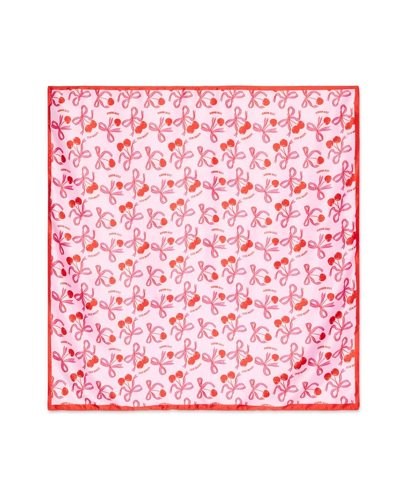 Steve Madden Kitchy Cherries Print Bow Scarf