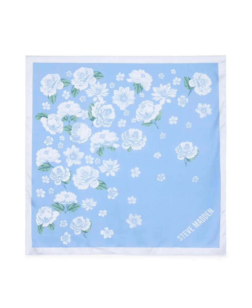 Steve Madden Posies & Logo Print Square Scarf