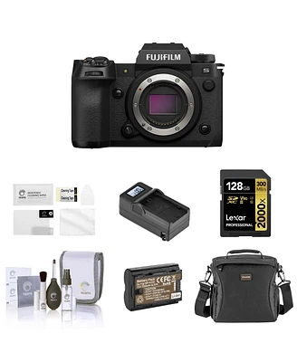Fujifilm X-H2S Mirrorless Digital Camera Body, Black Bundle with 128GB V90 Sd Memory Card, Shoulder Bag, Battery, Smart Charger, Screen Protector, Cle