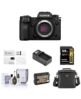 Fujifilm X-H2S Mirrorless Digital Camera Body, Black Bundle with 128GB V90 Sd Memory Card, Shoulder Bag, Battery, Smart Charger, Screen Protector, Cle
