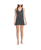 Lands' End Women's Long Slender Suit Wrap Swim Dress Swimsuit