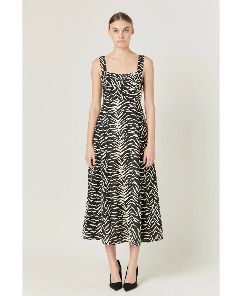 endless rose Women's Animal Print Maxi Dress