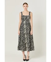 endless rose Women's Animal Print Maxi Dress