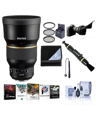 Pentax Hd Pentax-d Fa 85mm f/1.4 Ed Sdm Aw Lens, Bundle with ProOptic 82mm Filter Kit, Cleaning Kit, Lens Cap Tether, Lens Wrap, Lens Cleaner, Flex Le
