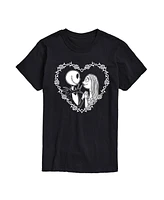 Airwaves Men's Nightmare Before Christmas Heart Short Sleeve T-Shirt