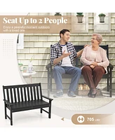 All-Weather Hdpe Outdoor Bench with Backrest and Armrests