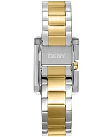 Dkny Women's Westside Midi White Mop Dial Gold Two-Tone Stainless Steel Bracelet Watch 25.5x33mm