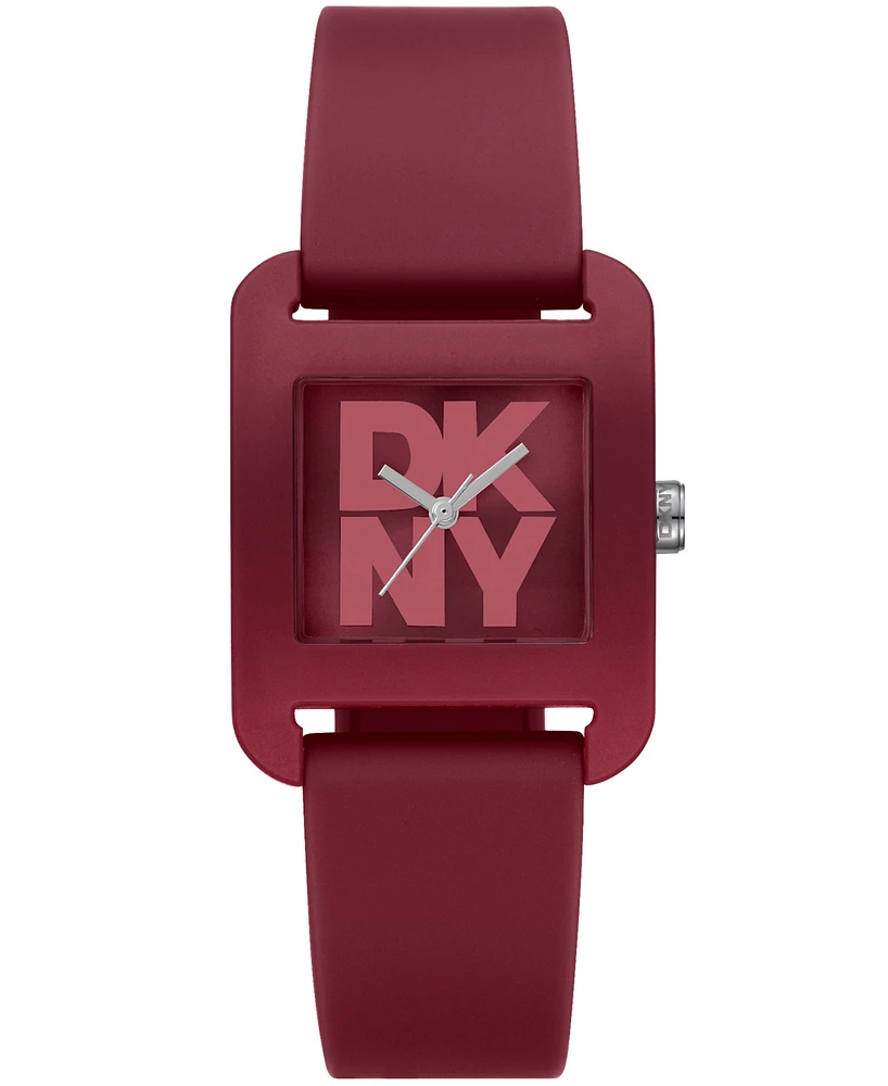 Dkny Women's City Sport Dark Red Silicone Strap Watch, 37mm