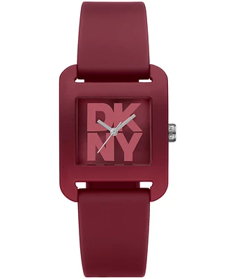 Dkny Women's City Sport Dark Red Silicone Strap Watch, 37mm