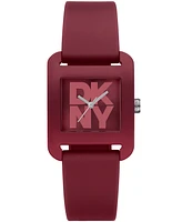 Dkny Women's City Sport Dark Red Silicone Strap Watch, 37mm