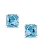 Bling Jewelry Set of 2 Large 5CT Square Cz Solitaire Clip-On Earrings Silver Plated 12MM