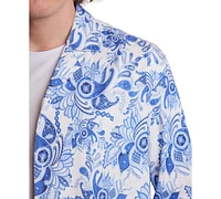 Paisley & Gray Men's Slim Fit Long Sleeve Printed Button Front Camp Shirt