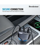 Brookstone Tripple Port Pd 50 Watt Rapid Car Charger and 4FT Lightning Cable Charging Kit