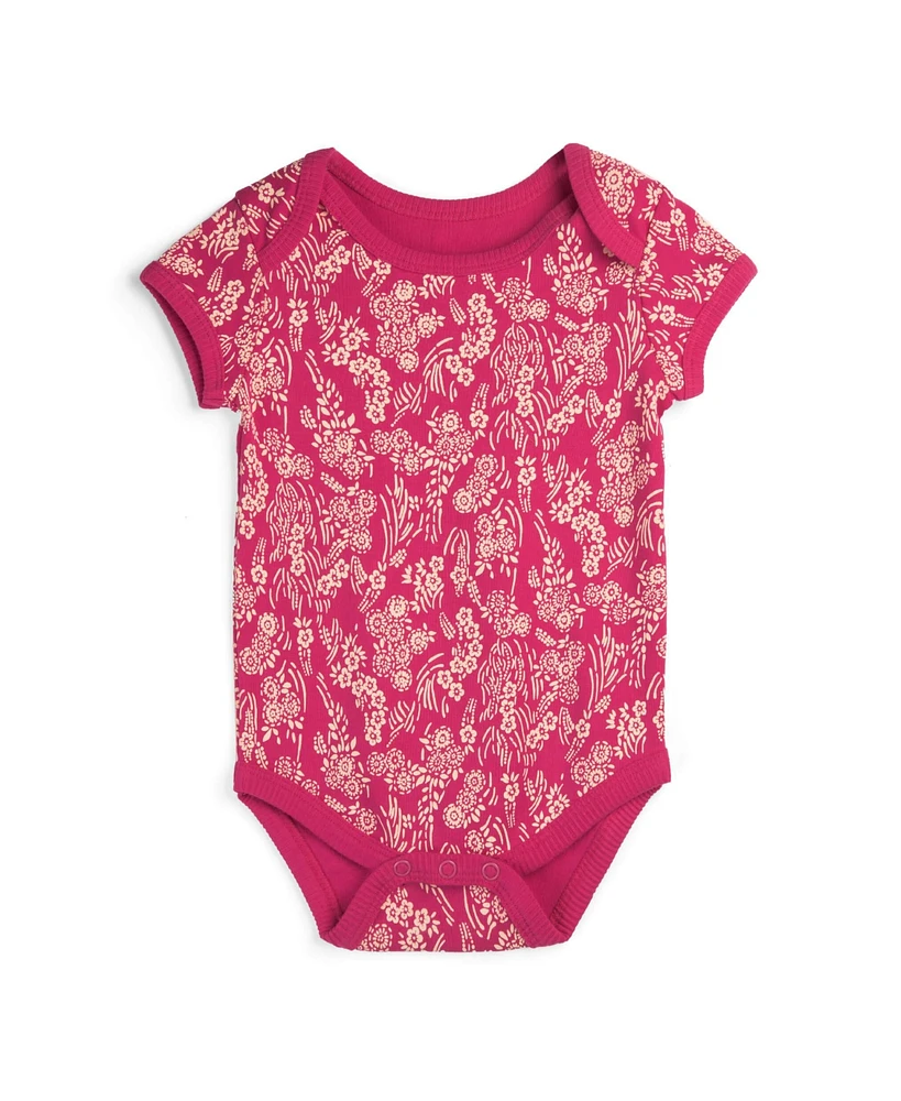 Mightly Baby Girls Fair Trade Organic Cotton Short-Sleeve Bodysuit