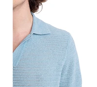 Paisley & Gray Men's Slim Fit Short Sleeve Open Collar Knit Polo Sweater