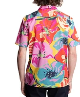 Paisley & Gray Men's Slim Fit Short Sleeve Floral Print Button Front Camp Shirt