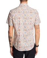 Paisley & Gray Men's Sawyer Slim Fit Short Sleeve Printed Button-Front Shirt