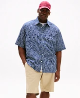 Tommy Hilfiger Men's Big & Tall Leaf-Pattern Linen Shirt