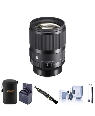 Sigma 50mm f/1.4 Dg Dn Art Lens for L Mount Bundle with 72mm Filter Kit, Lens Case, Lens Cleaner, Cleaning Kit, Lens Cap Tether