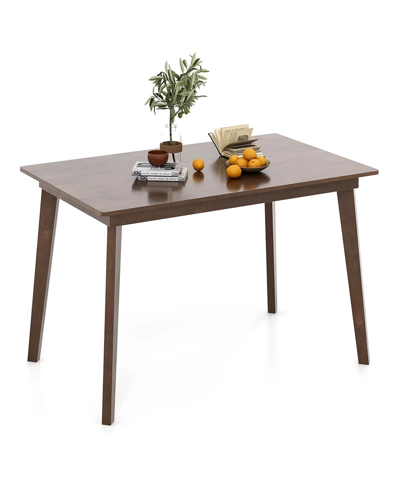 Wooden Dining Table with Rubber Wood Legs for 4 People