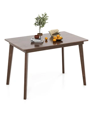 Wooden Dining Table with Rubber Wood Legs for 4 People