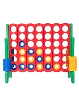 Gymax Jumbo 4-to-Score Game Set Giant 4 in A Row Kids Adults 42 Jumbo Rings