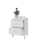 Nogales NightStand with 2 Drawers, Withe