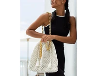 Colette Macrame Beach Bag In Off-White