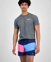Nike Mens Hydroguard Dri Fit Stretch Upf 40 Heather Rash Guard 5 Swim Trunks