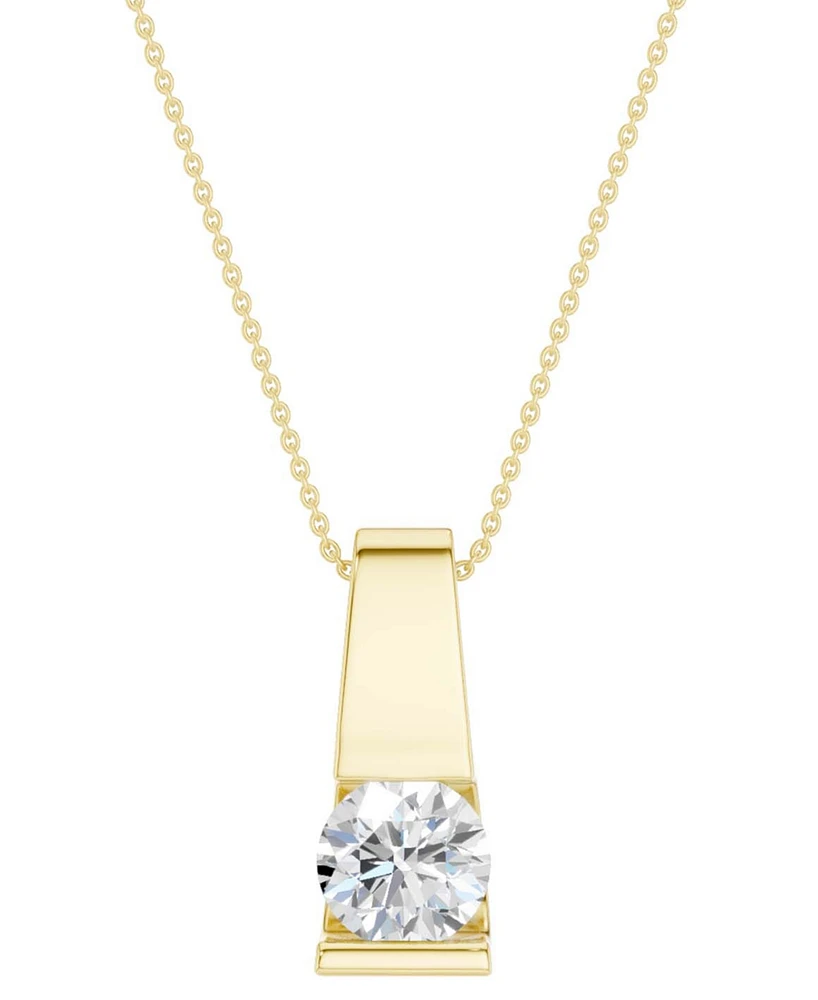 Diamond Tapered Bar Pendant Necklace (1/4 ct. t.w.) in 14k Yellow Gold, 16" + 2" extender