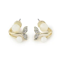 Sohi Women's Gold Plated Pearls Stud Earrings