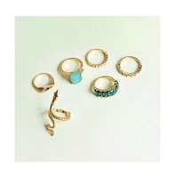 Sohi Women's Snakehead Multi-Layer Ring