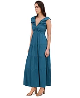 Siena Women's V-Neck Tiered Maxi Dress