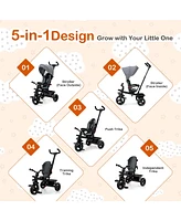 Costway Toddler 4-in-1 Tricycle Trike w/ Convertible Seat
