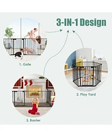 Costway Baby 6 Panel Safe Metal Gate Play Yard