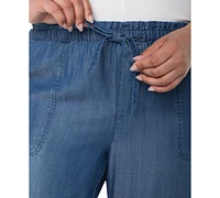 Liverpool Los Angeles Trendy Plus Chambray Pull-On Cropped Pants