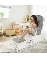 Costway Baby Nursery Relax Rocker Rocking Chair Glider & Ottoman Set w/Cushion