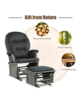 Costway Baby Nursery Relax Rocker Rocking Chair Glider & Ottoman Set w/Cushion