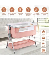 Costway Baby Bed Side Crib Portable Adjustable Travel Sleeper Bassinet