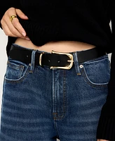 Good American Women's Classic Saddle Buckle Faux-Leather Belt